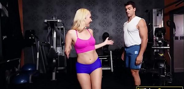  Sexy blonde milf banged by her gym buddy